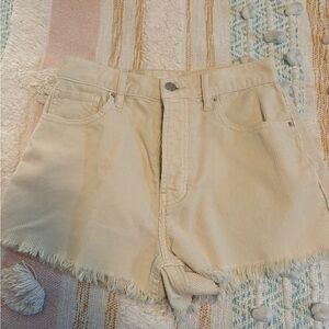 PacSun High Waist Cream Corduroy Shorts